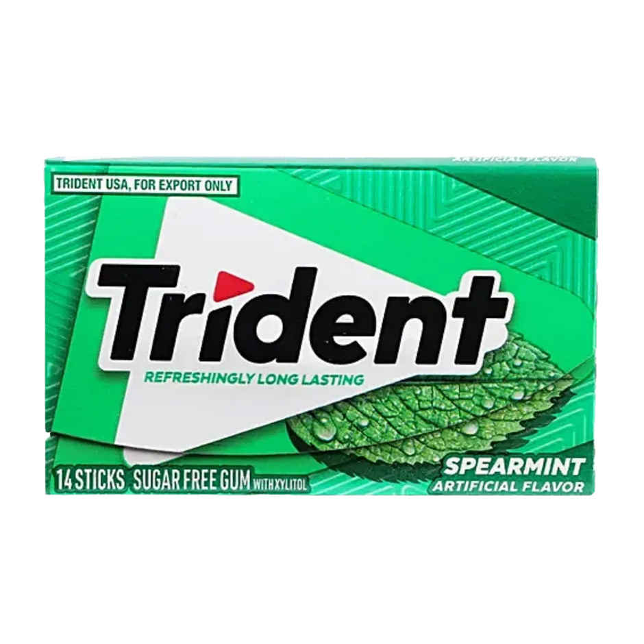 Trident Spearmint Gum (Sugar Free) 1 pack (14 sticks)
