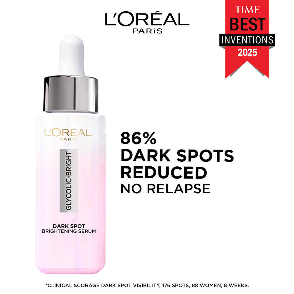 L'Oreal Paris Glycolic Bright 8% Melasyl + Niacinamide Face Serum for Brightening Dark Spots