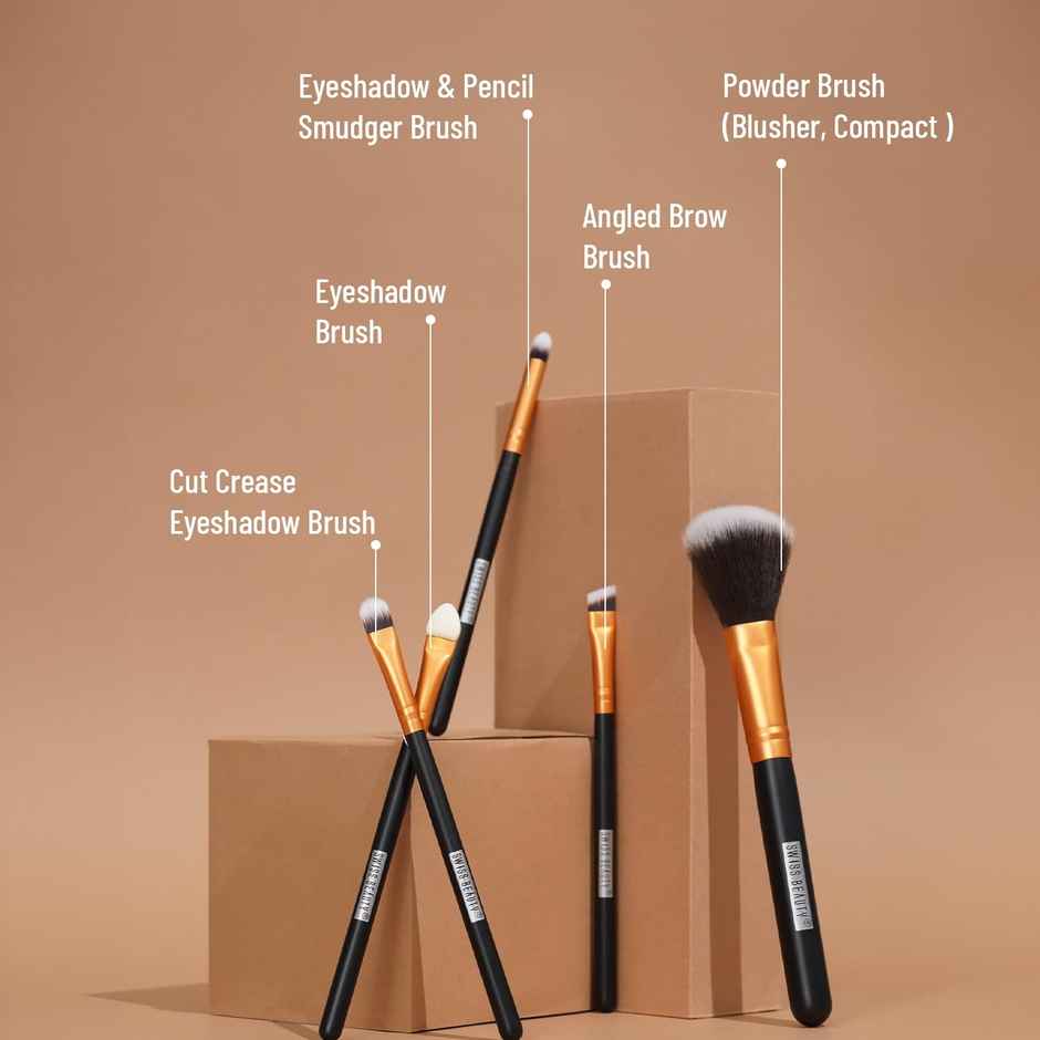 Swiss Beauty Makeup Brush Set of 5 - Golden