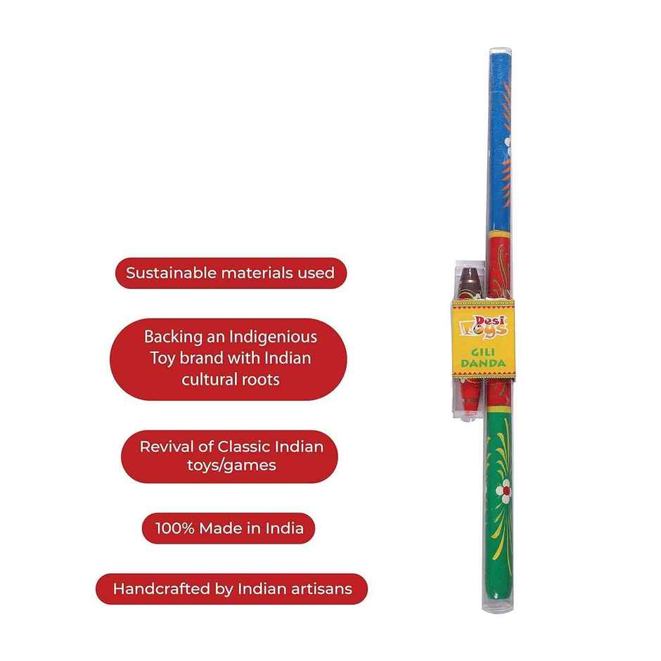 Desi Toys Gilli Danda Set - Traditional Outdoor Game for Children