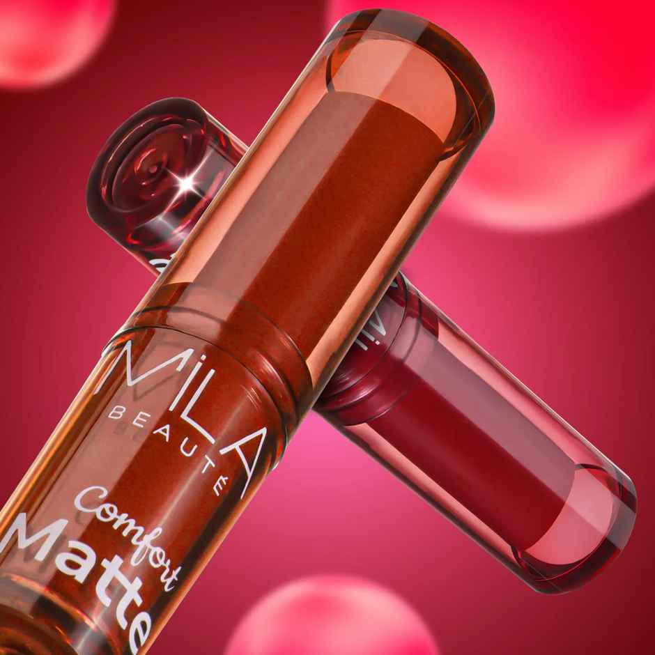 Mila Beaute Comfort Matte Lipstick | Pigmented & Long-Lasting | Bright Plum