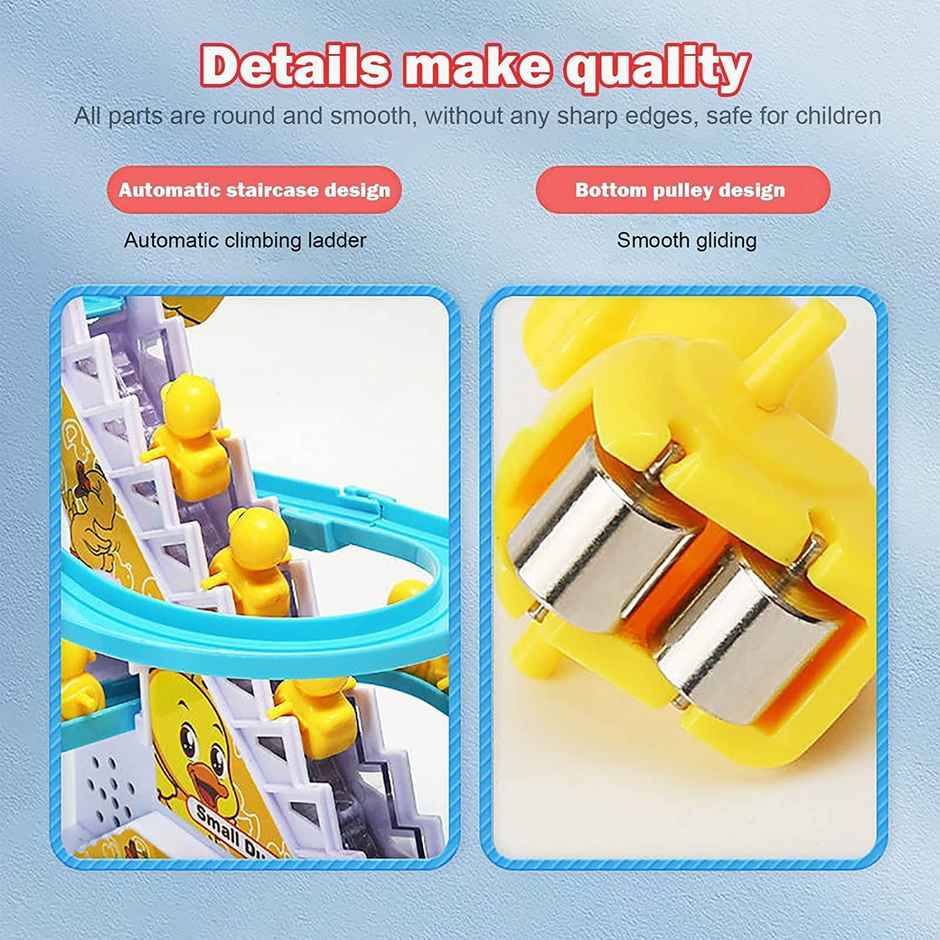Toyshine 3 Duck Slide Toy Set, Funny Automatic Stair Climbing Ducklings Cartoon Race Track Set