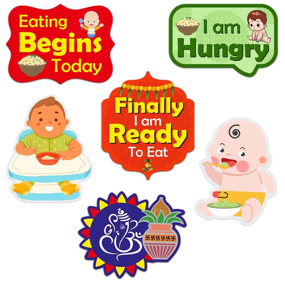 Party Propz Baby Rice Ceremony Decorations Items - Pack Of 6