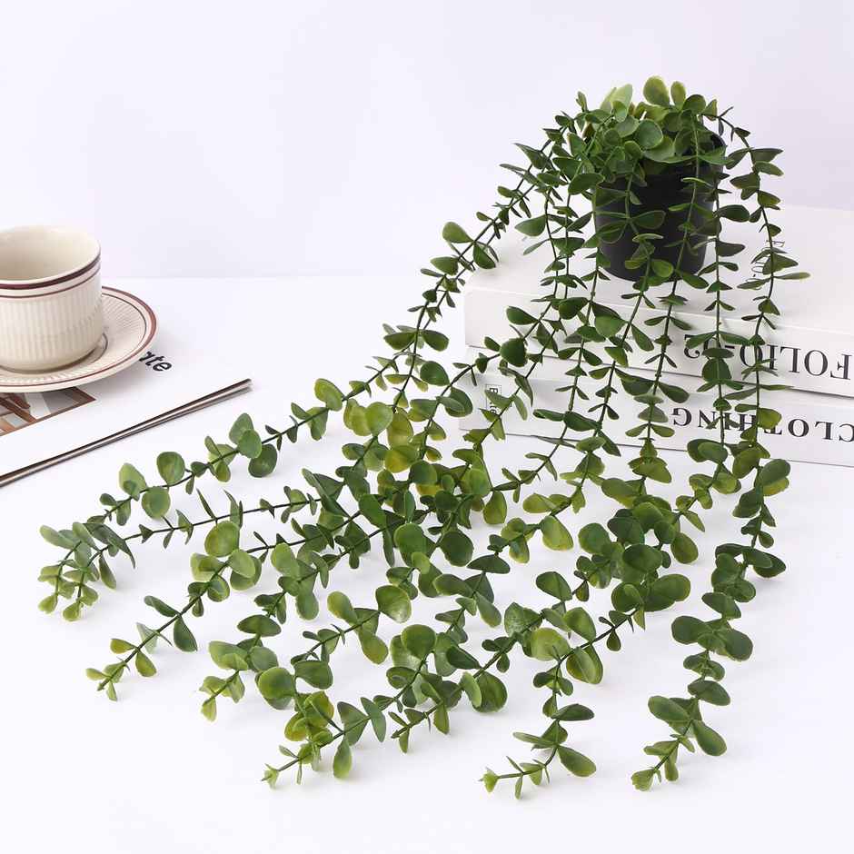 TIED RIBBONS Hanging Eucalyptus Artificial Plant with Pot