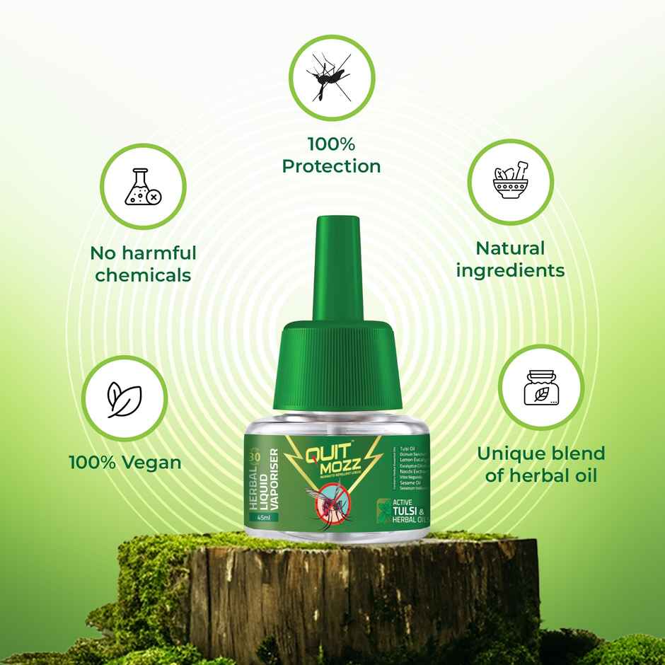 Quitmozz Tulsi & Herbal Oils Mosquito Repellent Liquid Vaporiser