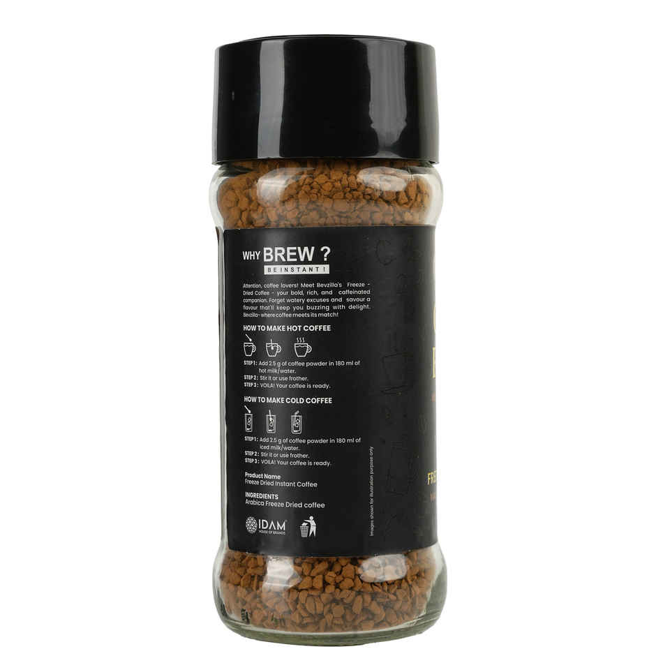 Bevzilla Gold Brew Freeze Dried Instant Smooth Rich Coffee Powder