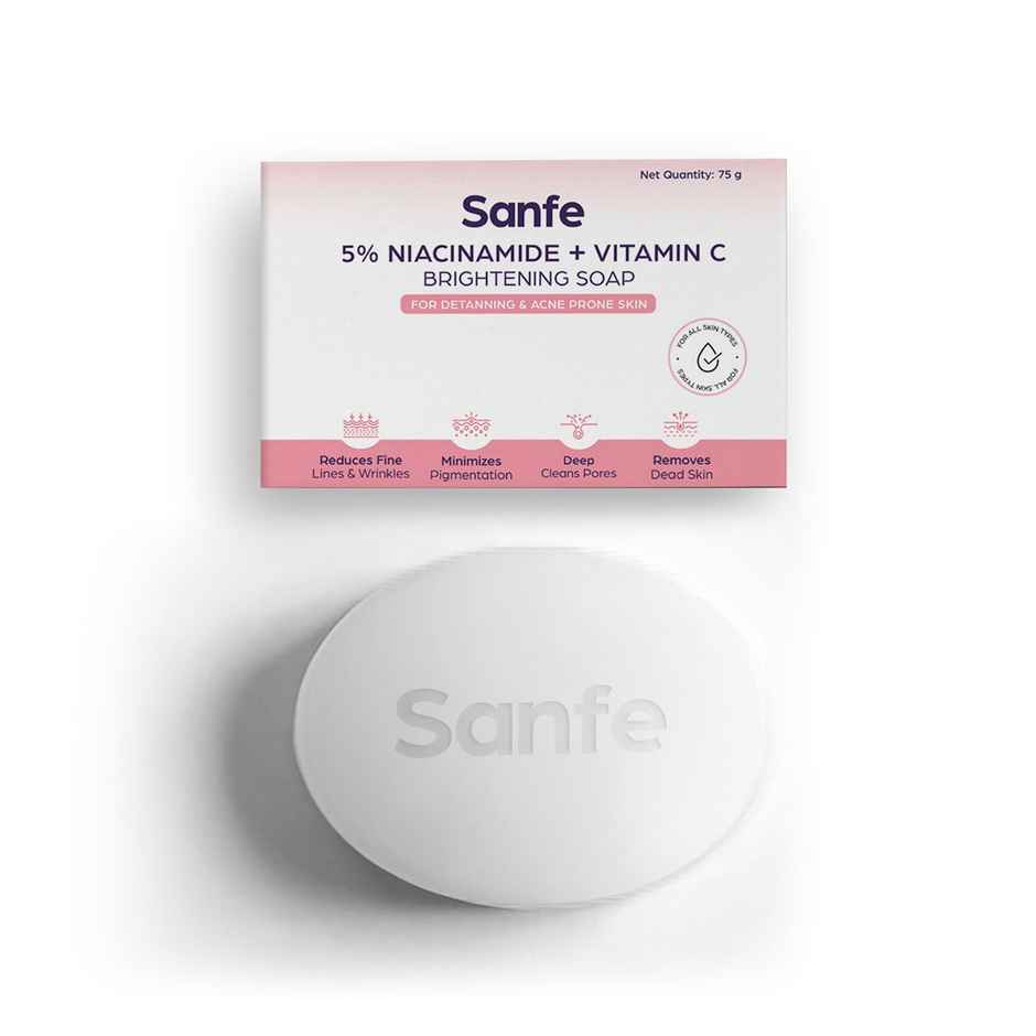 Sanfe 5% Niacinamide & Vitamin C Brightening Soap Detanning Soap Combo 