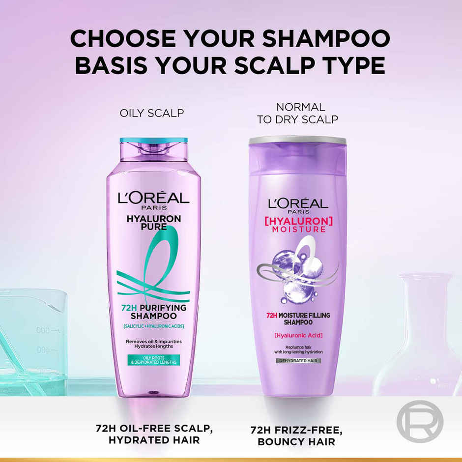 L'Oreal Paris Hyaluron Pure 72H Rehydrating Conditioner For Smooth Tangle - Free Hair