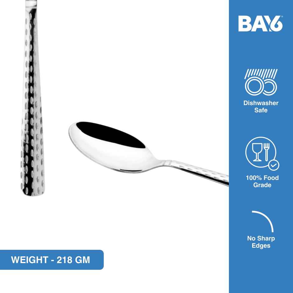 BAY6 Alfa Steel Dessert Regular Spoon Set | 6pc