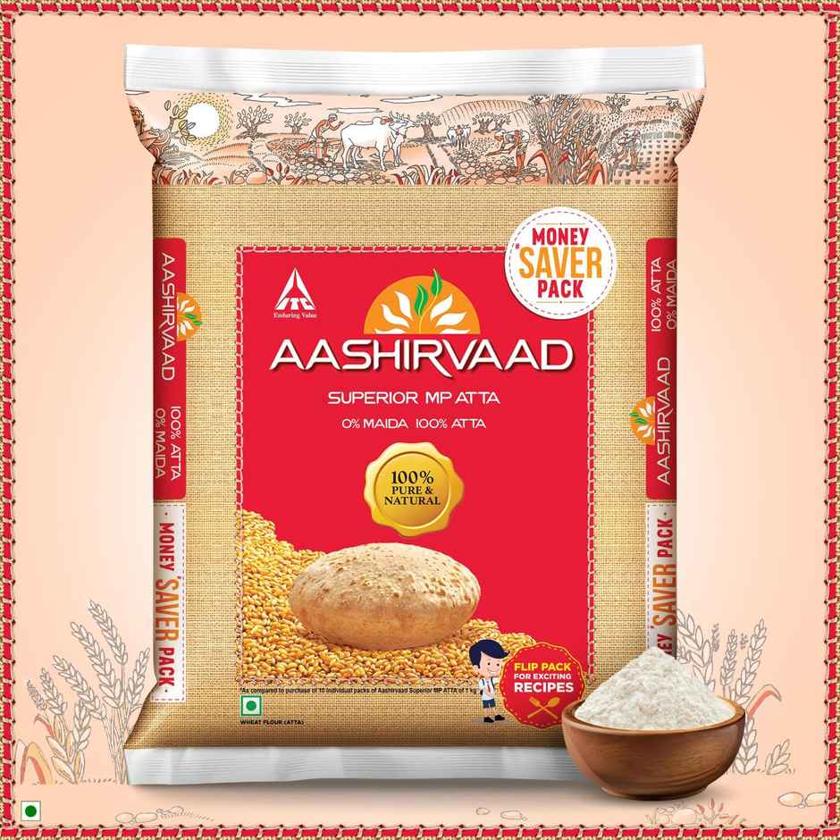 Aashirvaad Atta(10kg), Fortune Sunlite Refined Sunflower Oil(1l) & Madhur Pure & Hygienic Sugar(1kg) Combo