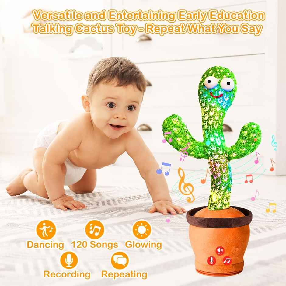Storio Rechargeable Dancing Cactus Baby Toy | Talking & Singing Musical Toy