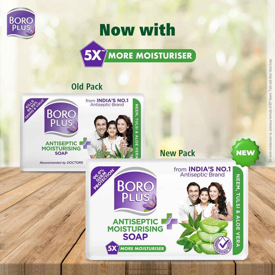 BoroPlus Antiseptic And Moisturising Bathing Soap With Aloe Vera, Neem And Tulsi