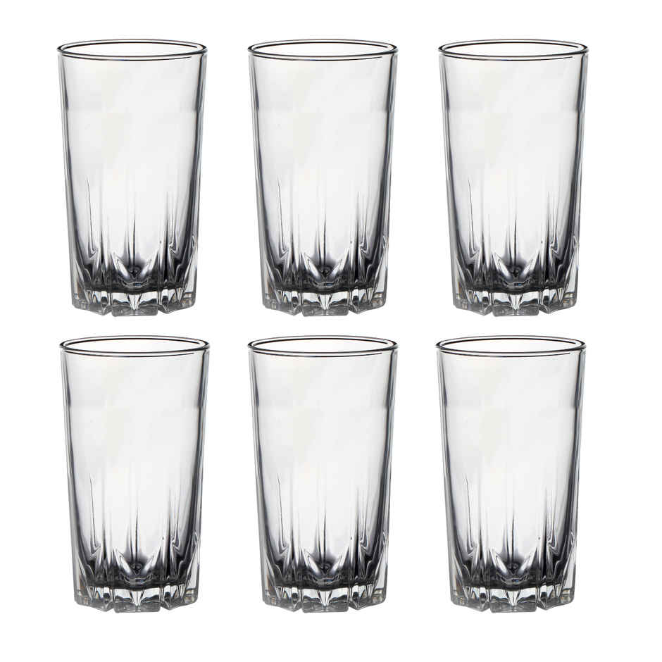 Cello Estonia Tumbler Glass Set | Glass Tumblers for Water, Juice & Beverages | Clear - 310 ml