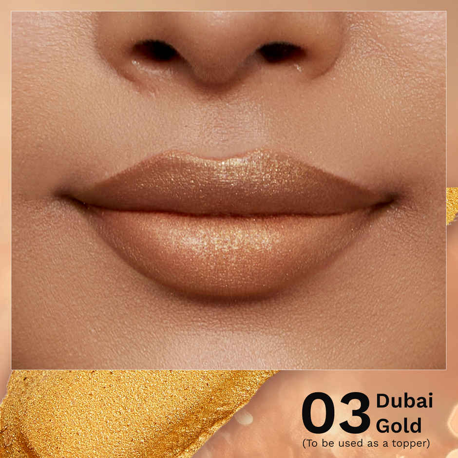 Pilgrim Dubai Luxe Lifestyle Dubai Gold 03 Glitter Lipstick For Women