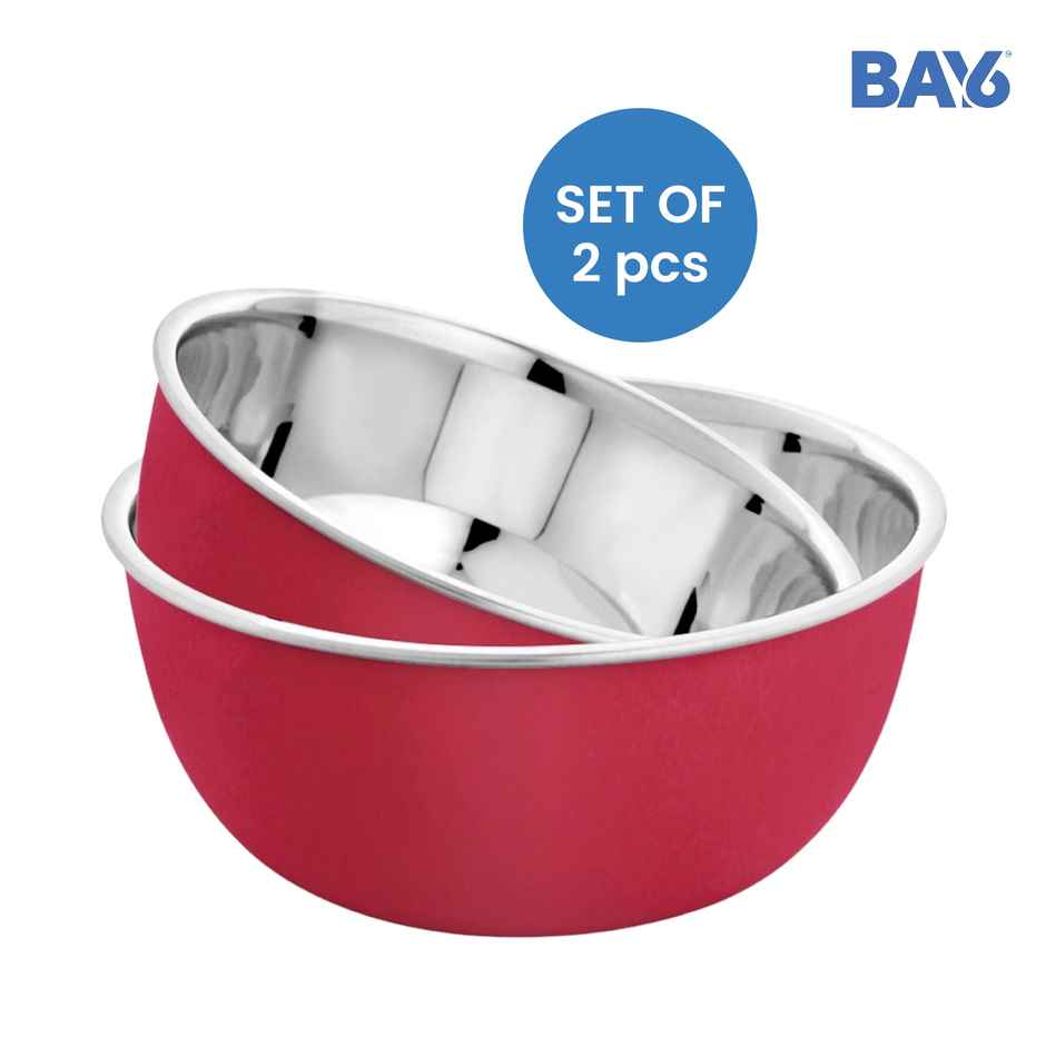 BAY6 Steel Microwave-Safe Bowl Set - (2pc) - (800ml + 1000ml)