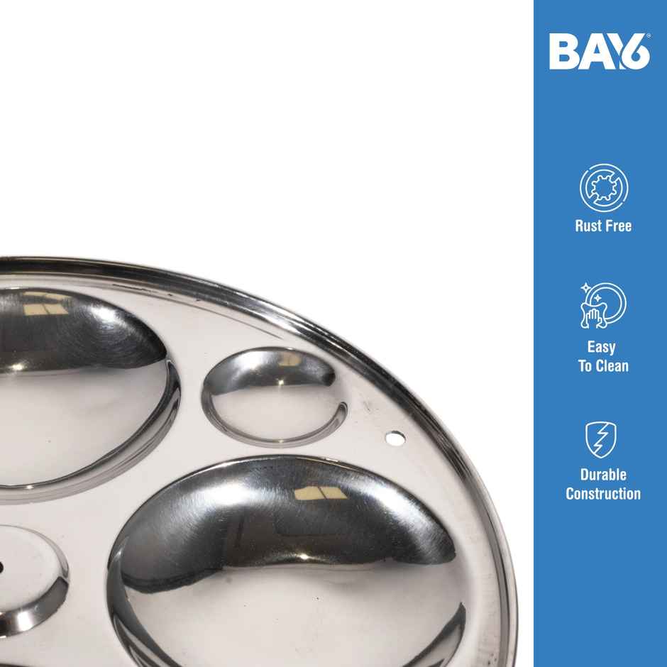BAY6 Stainless Steel Idli Plate Round - 16 Big & 16 Small Idlis