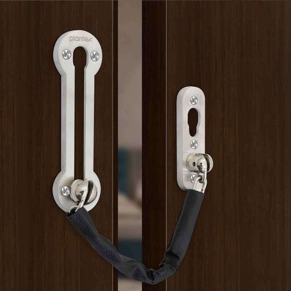 Plantex Stainless Steel Chain Lock for Main Door - Matt