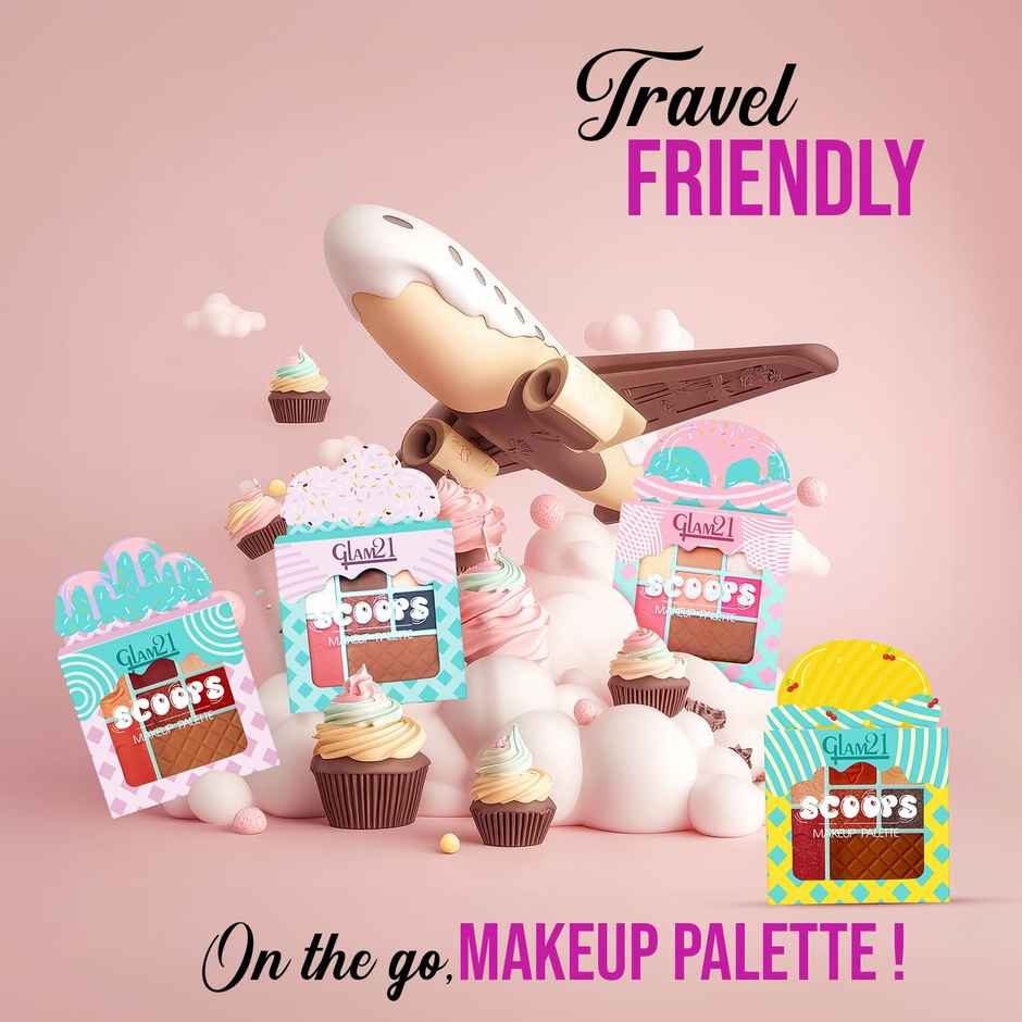 Glam21 Scoop Makeup Palette | Face Palette | Eyeshadows | Highlighter |Blusher | Cotton Candy