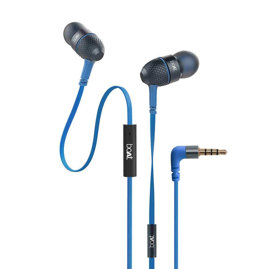 boAt Bassheads 225 in-Ear Wired Headphones with Mic (Blue)