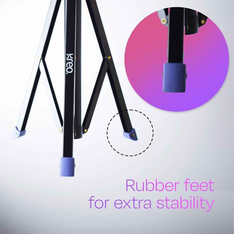 Kreo 1.6M Stayble Tripod Stand With Mobile Phone Holder, Mobile Stand For Videos And Photos