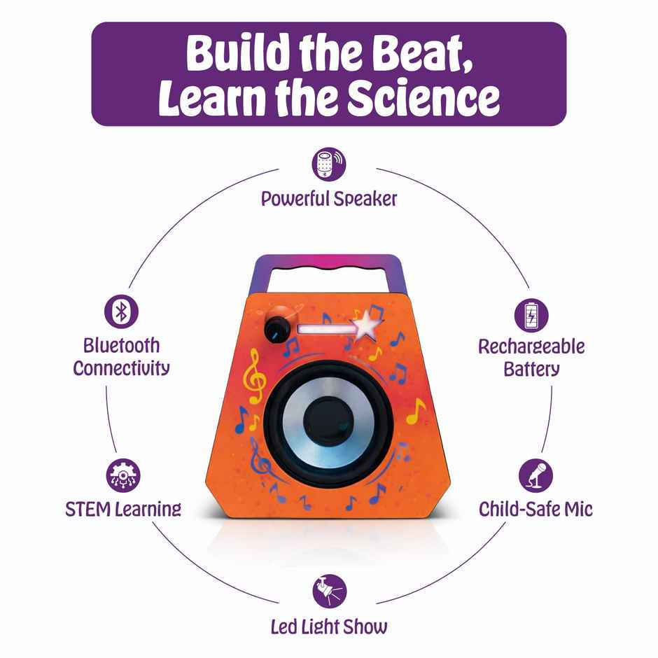 Physics Wallah DIY Karaoke Speaker Kit for Kids | STEM Educational Bluetooth Speaker with Mic