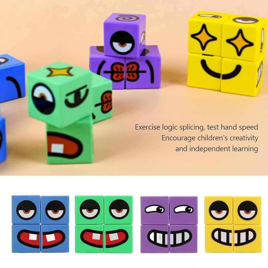 Kidology Emoji Cube Face Change Game for Kids, Learning Educational Emotion Change Blocks