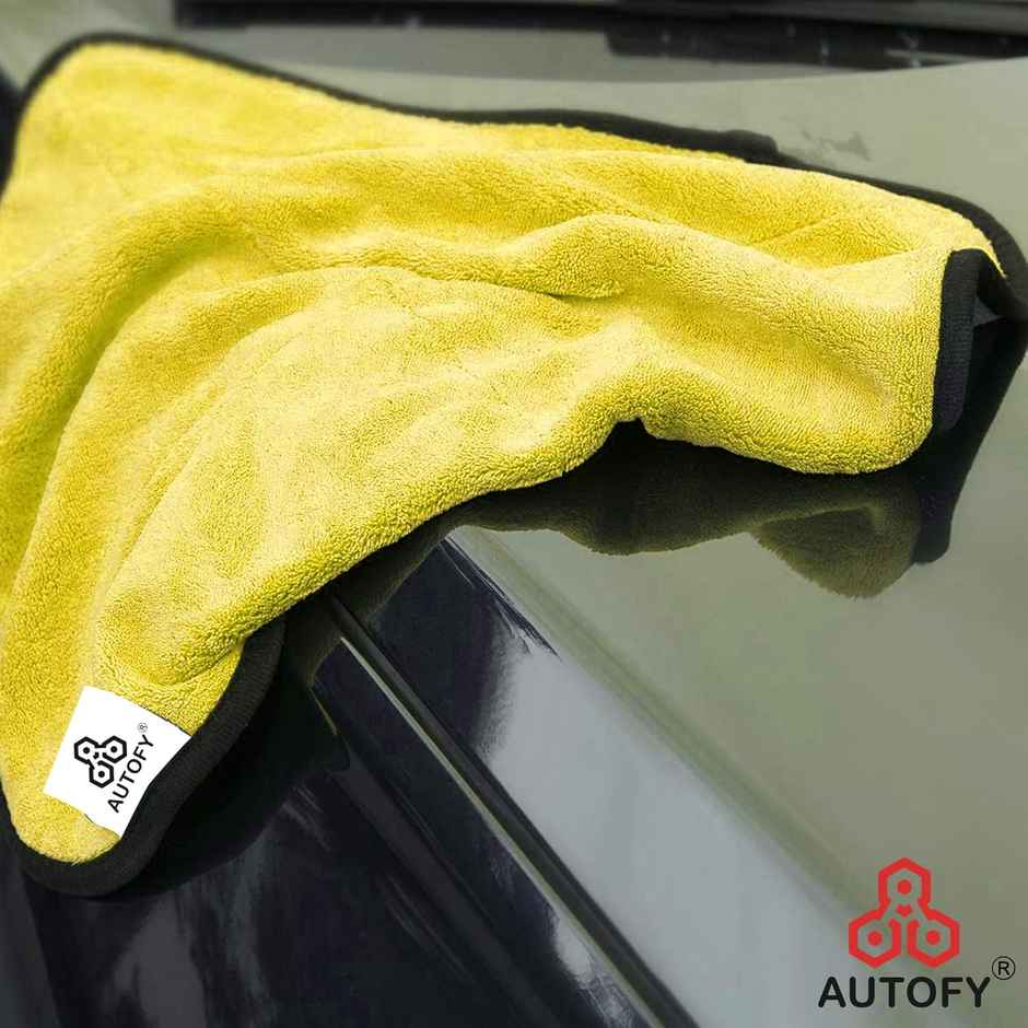Autofy Multipurpose Microfiber Car Cleaning Cloth (Pack of 4) - Assorted | 800 GSM | 40 cm x 40 cm