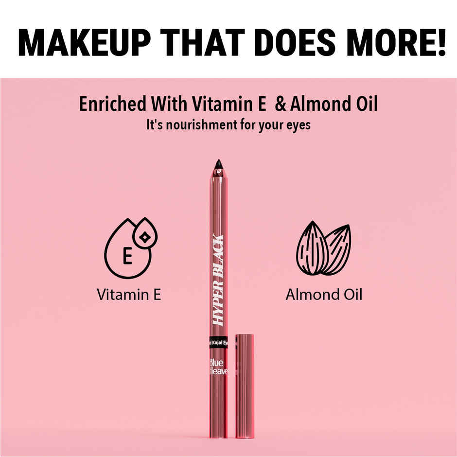 Blue Heaven Hyper Black Gel Kajal Eyeliner | 24hr Long Stay | Smudgeproof & Waterproof