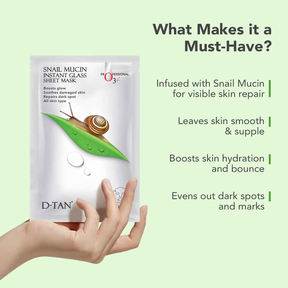 O3+ Snail Mucin Instant Glass Sheet Mask