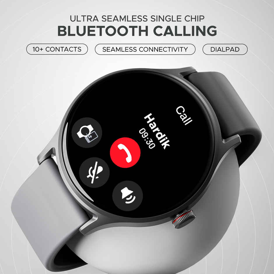 boAt Lunar Vista Smartwatch | 1.52" Display | BT Calling | Functional Crown - Cool Grey