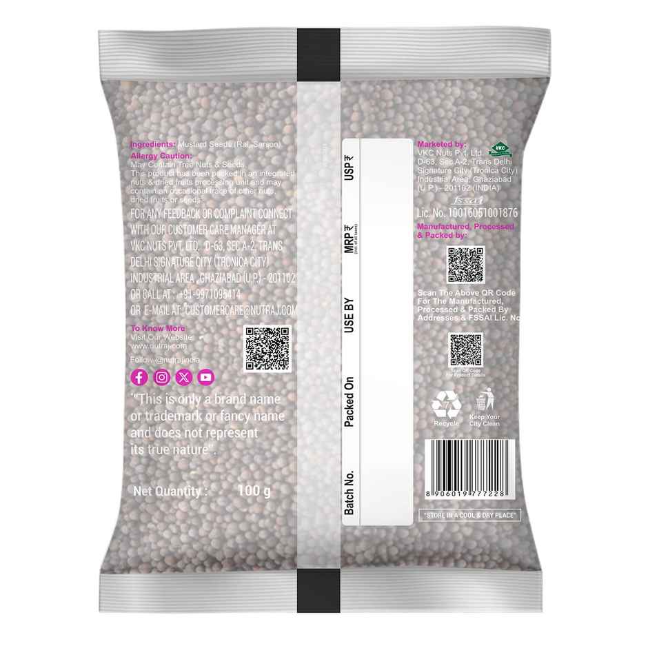 Nutraj Classic Moti Rai (Big Black Mustard Seeds) - Pouch