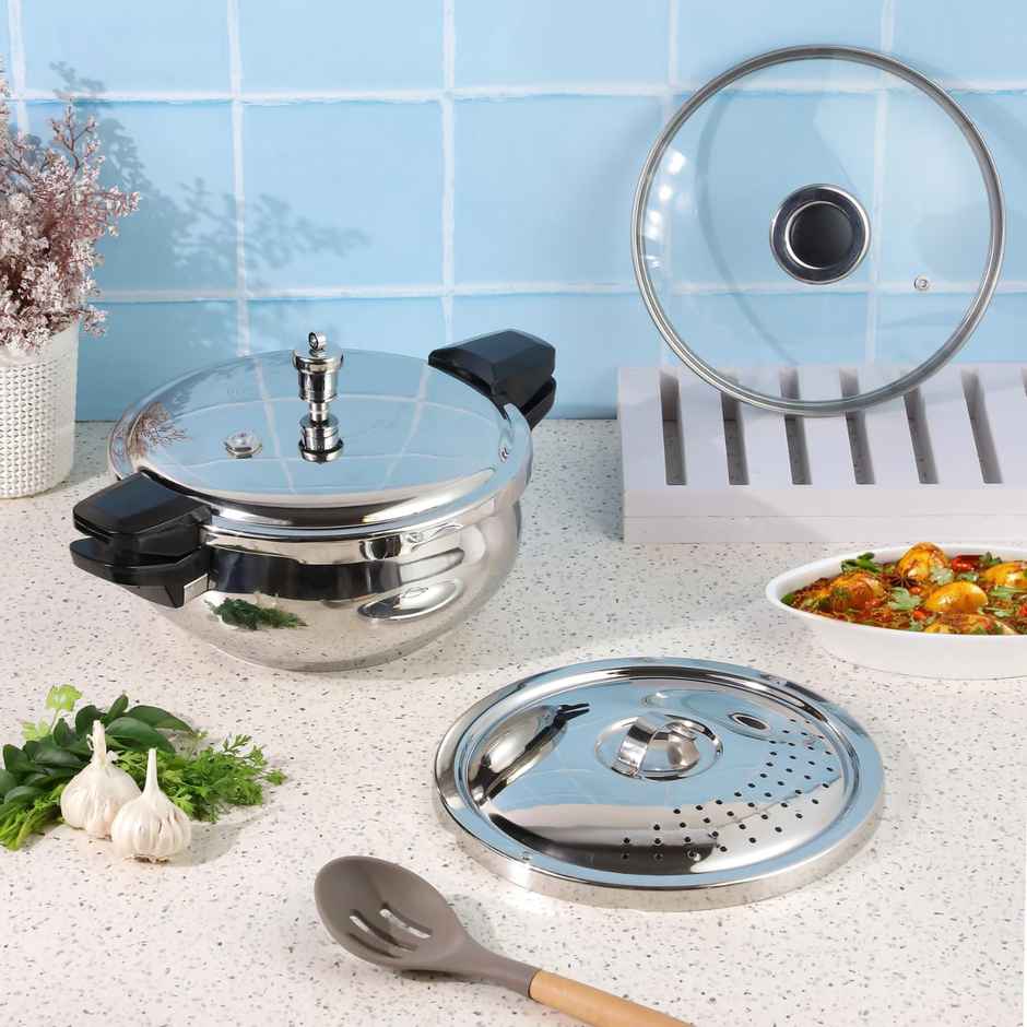 Vinod 18/8 Stainless Steel Magic Pressure Cooker - 5.5 L