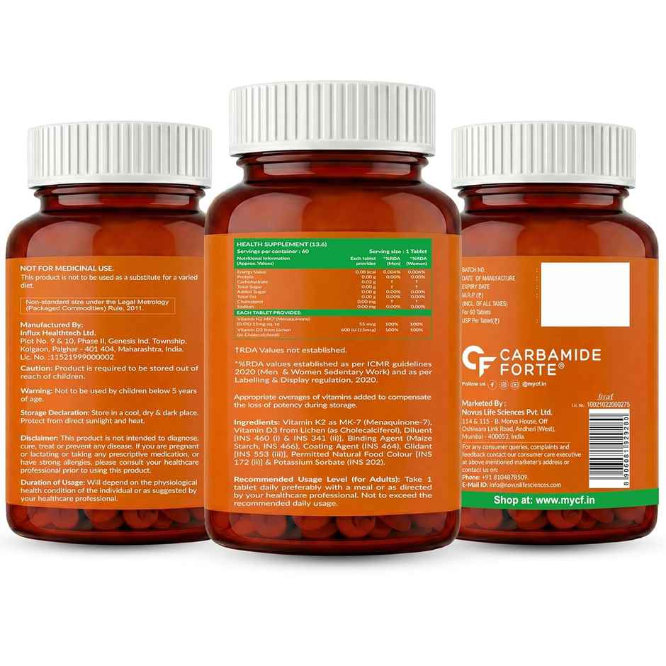 Carbamide Forte Vitamin D Tablets | Vitamin D3 K2 - 60 tablets