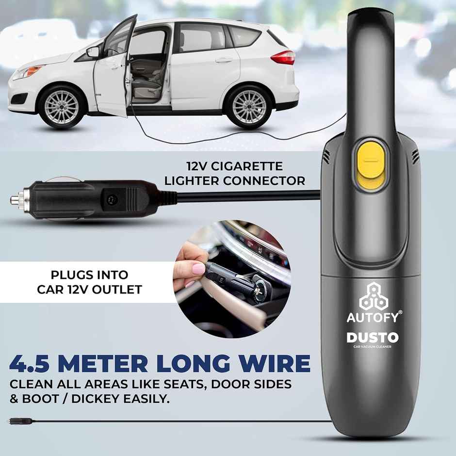 Autofy Dusto Wet & Dry Car Vacuum Cleaner With Copper Coil Motor