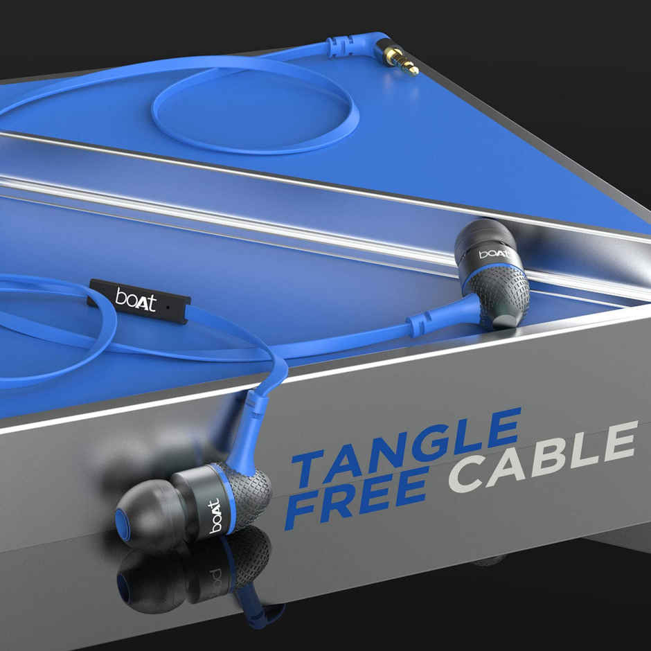 boAt Bassheads 225 in-Ear Wired Headphones with Mic (Blue)