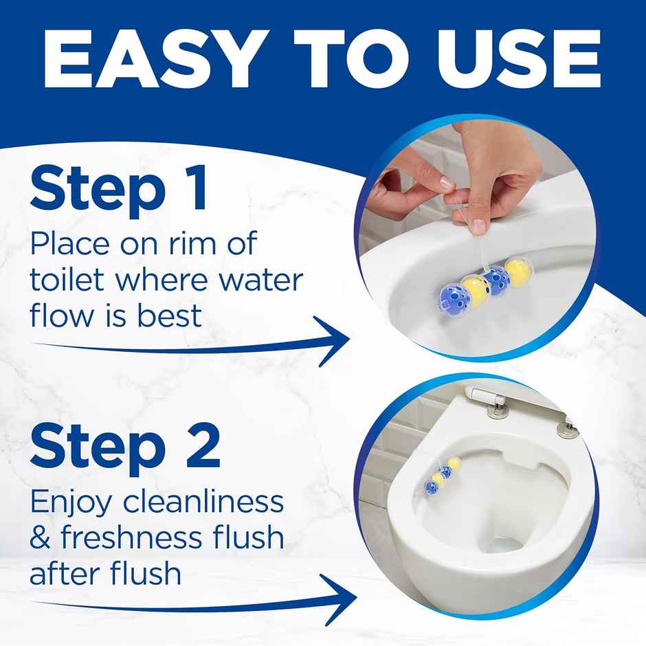 Bloo Active Lemon Solid Toilet Rim Block | 4 In 1 Toilet Cleaners With Anti-Limescale