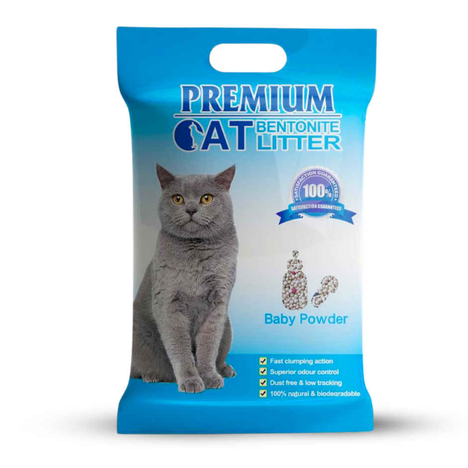 Pets Empire Natural Scoopable Bentonite Ball Cat litter , Baby Powder Scent