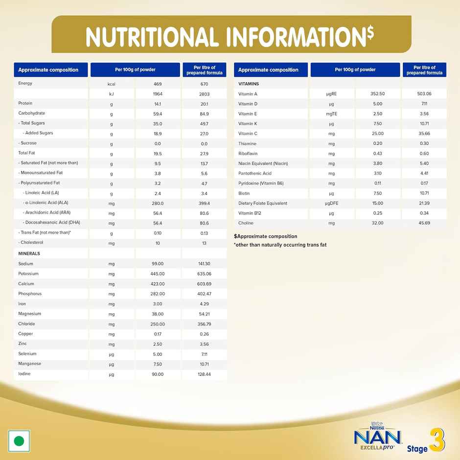 Nestle NAN EXCELLAPRO Stage 3 Follow-up | 12 - 24 M