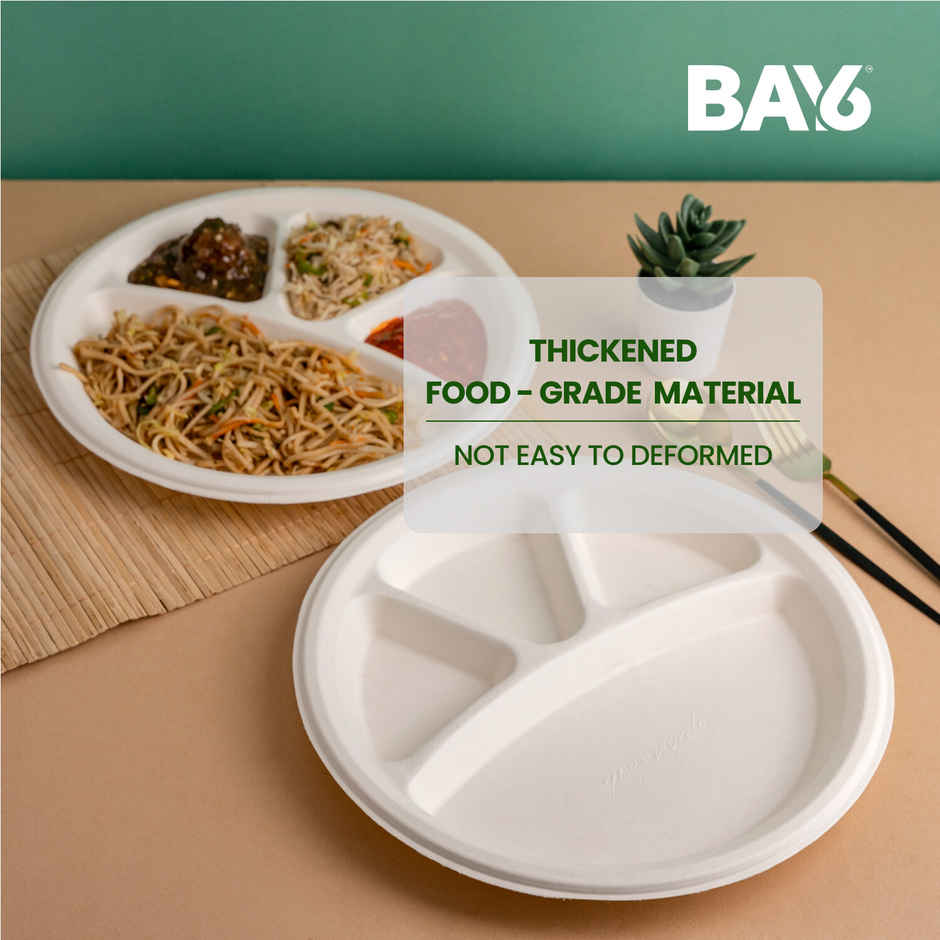 Round Plate | 4 Compartment | 11 inch | Pack of 10 | BAY6