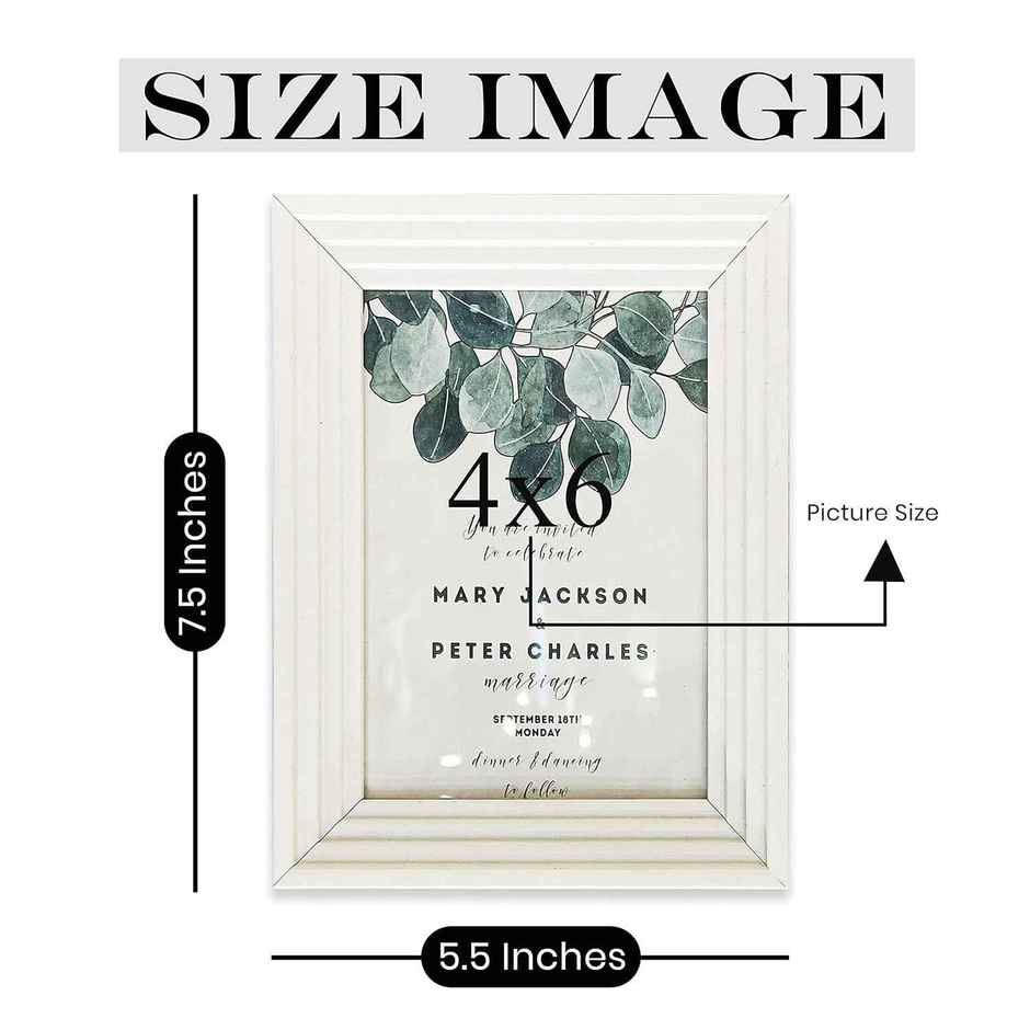 Art Street Premium 3D Table Top Photo Frame | Designer Picture Frames | White | Size 4 x 6 inch