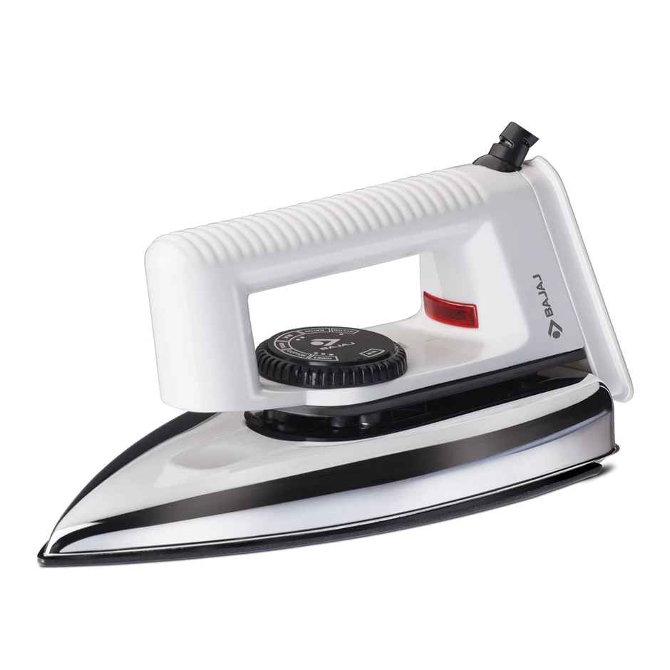 Bajaj Popular Light Weight 1000W Dry Iron | Advance Soleplate And Anti-Bacterial German Coating Technology | 360 Degree Swivel Cord | Cool Touch Handle - White