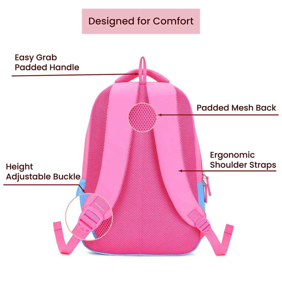 Genie Adore School Bag For Girls. Pink Backpack For Women