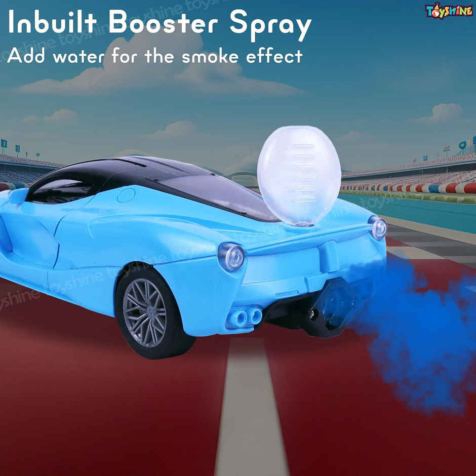 Toyshine 1:14 RC Fast Racing Toy Car with Booster Spray & Opening Doors, Blue