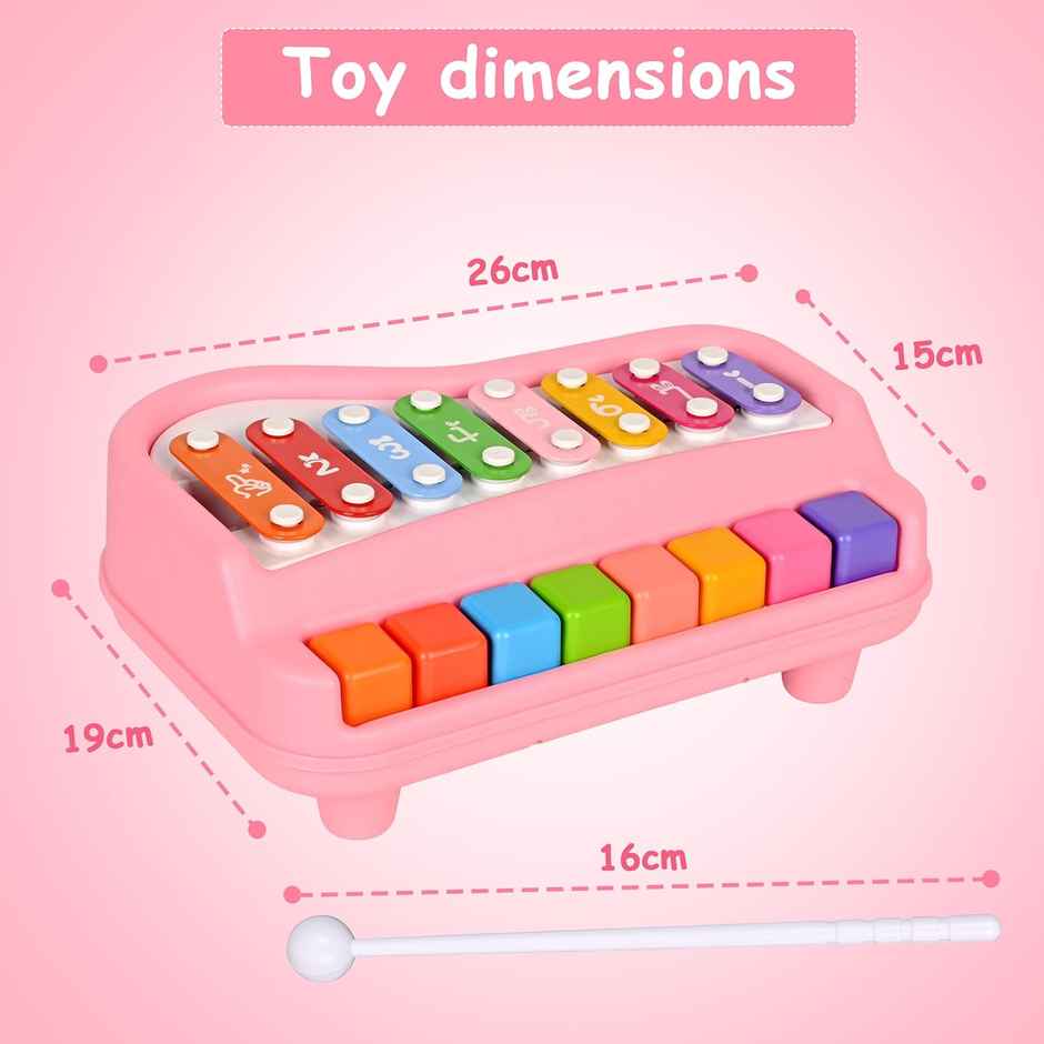Mommers Xylophone Piano for Kids I 8-Note Musical Toy - Pink