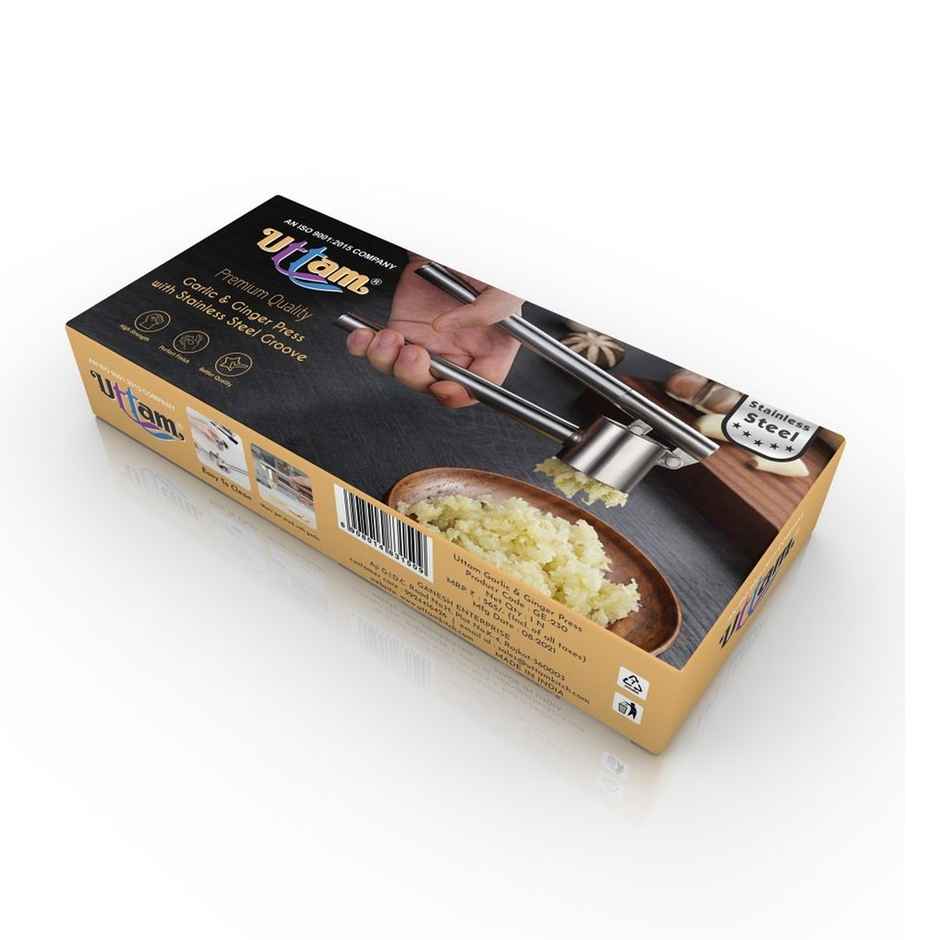 Uttam Garlic & Ginger Press With Stainless Steel Groove