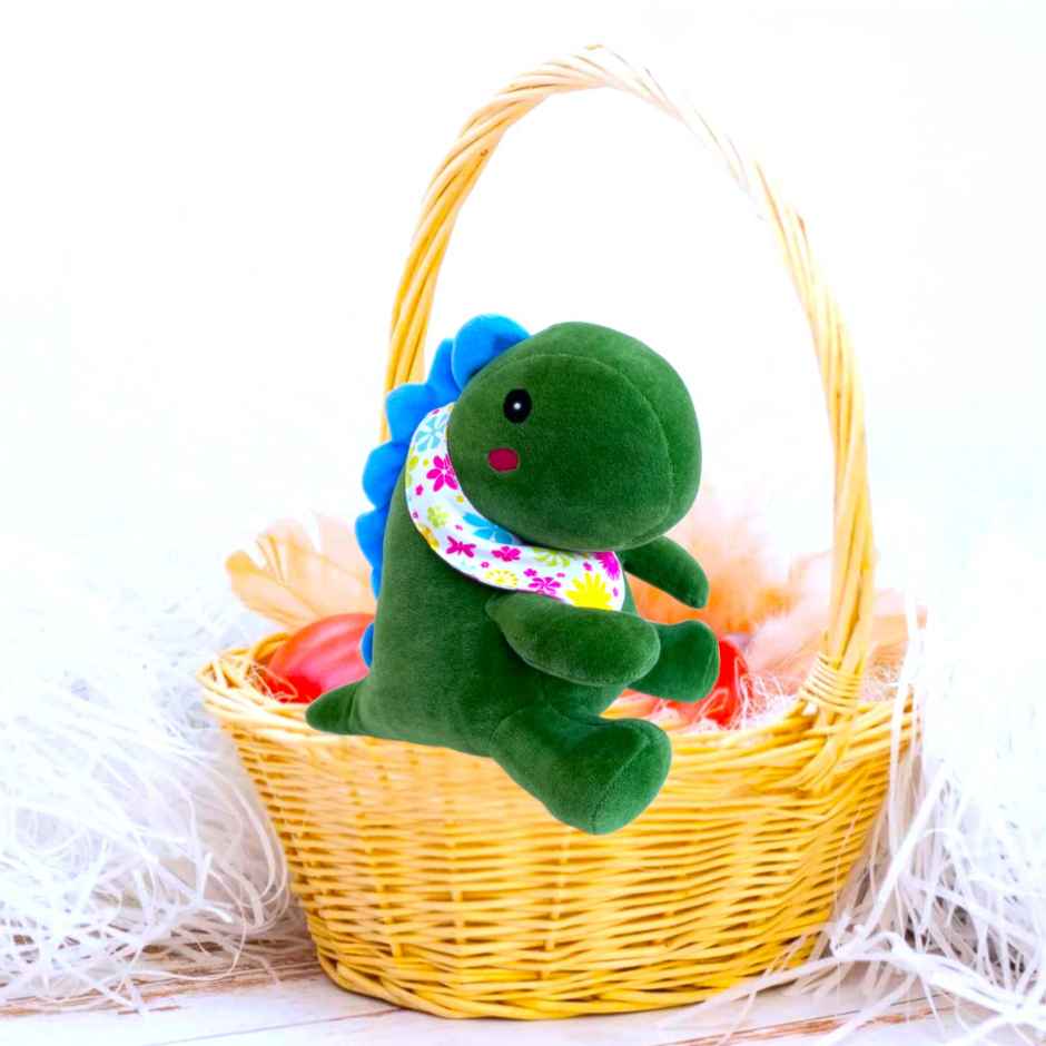 Webby Plush Cute Sitting Dinosaur Stuffed Soft Toys for Kids | 25 cm | Green