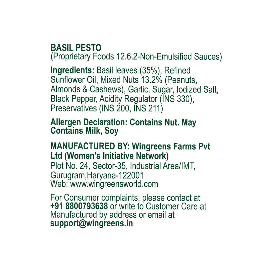 Wingreens Farms Basil Pesto