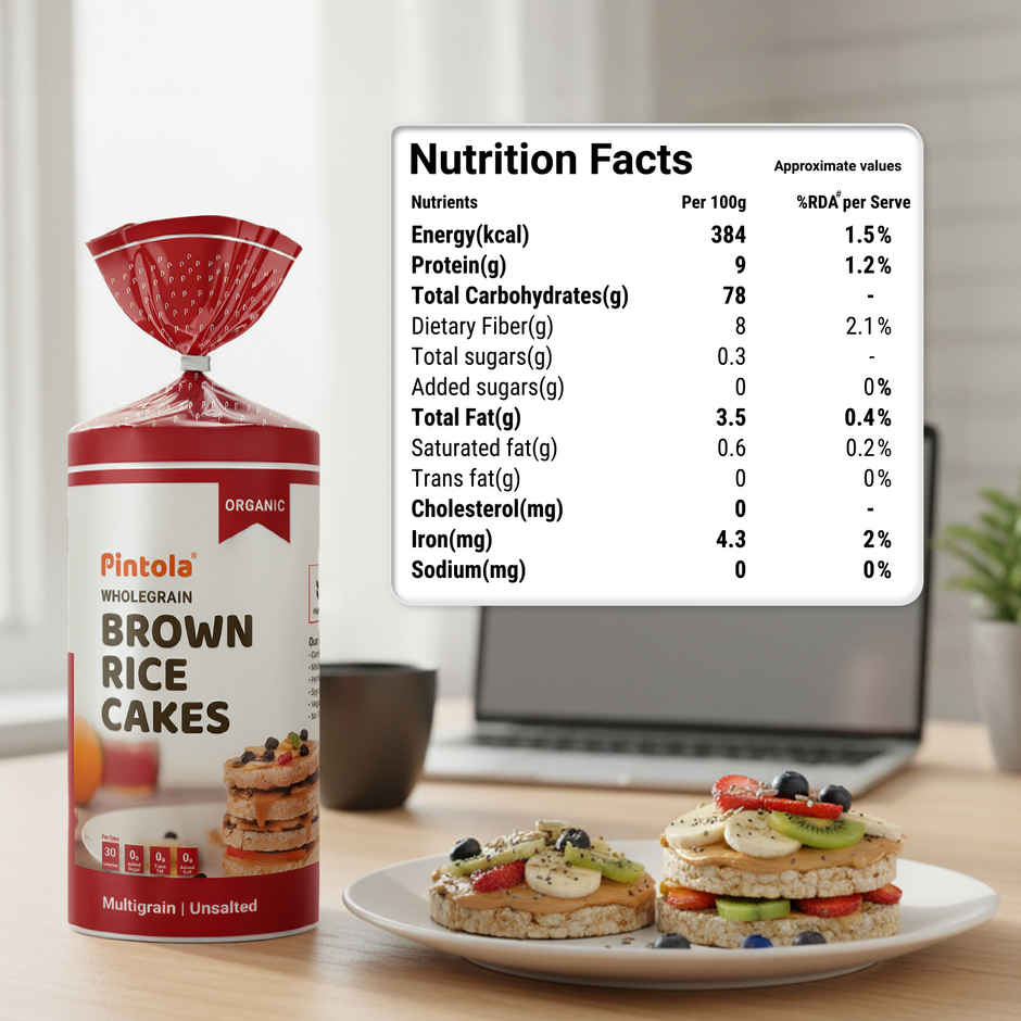 Pintola Organic Wholegrain Brown Rice Cakes Combo Pack | All Natural | Multigrain And Unsalted