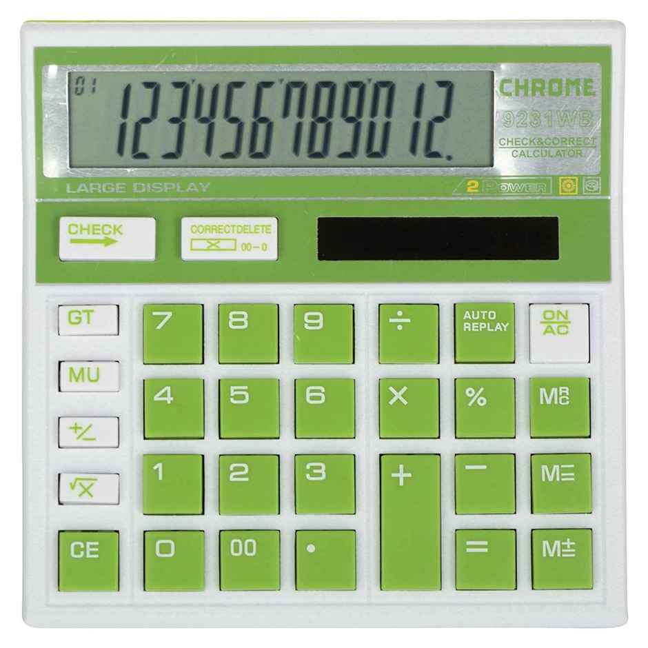 Chrome 9231W Check & Correct Basic 12 Digits Calculator.