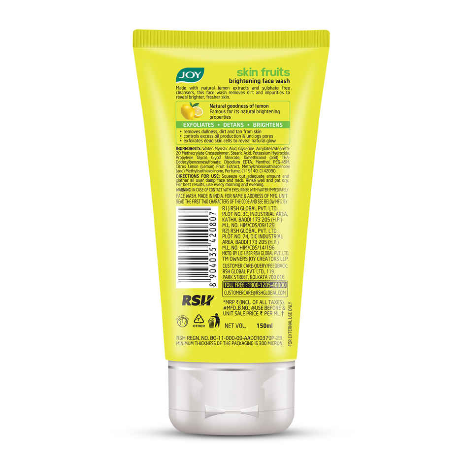 Joy Skin Brightening Lemon Face Wash